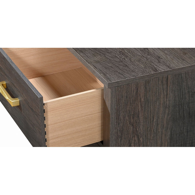 Commode de rangement à 6 tiroirs avec poignée en métal, commode décorative