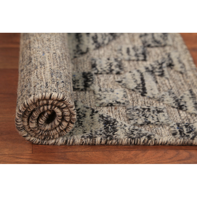 Modern Wool Moroccan Abstract Accent Rug 2x3