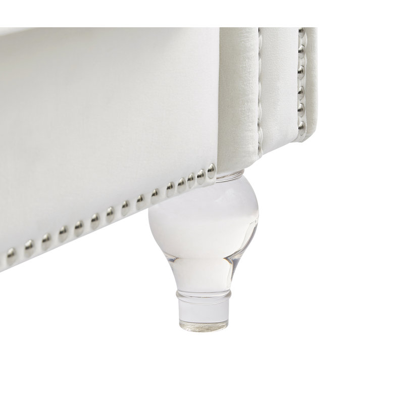 Upholstered 60'' Loveseat, Beige 100% Polyester