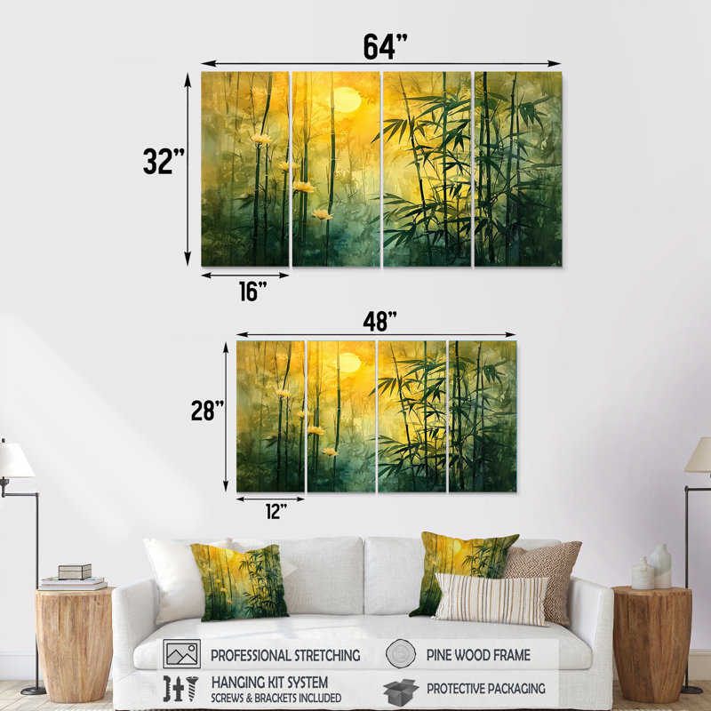 Kimbal - décoration murale en bambou - art mural traditionnel, 4, H 28 po x l 48 po