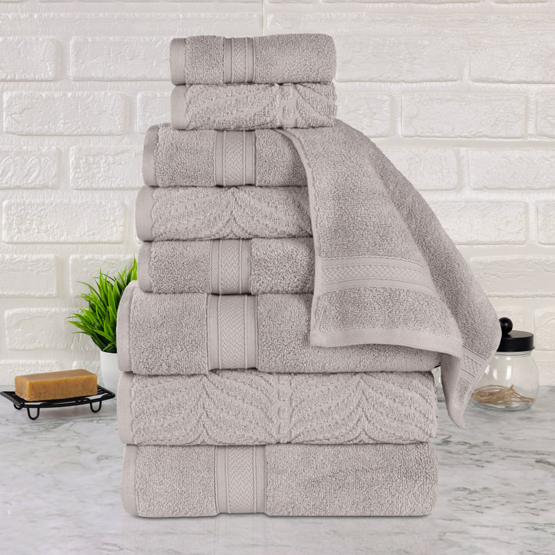 Ensemble de serviettes de bain 9 pièces Aneira, Platine