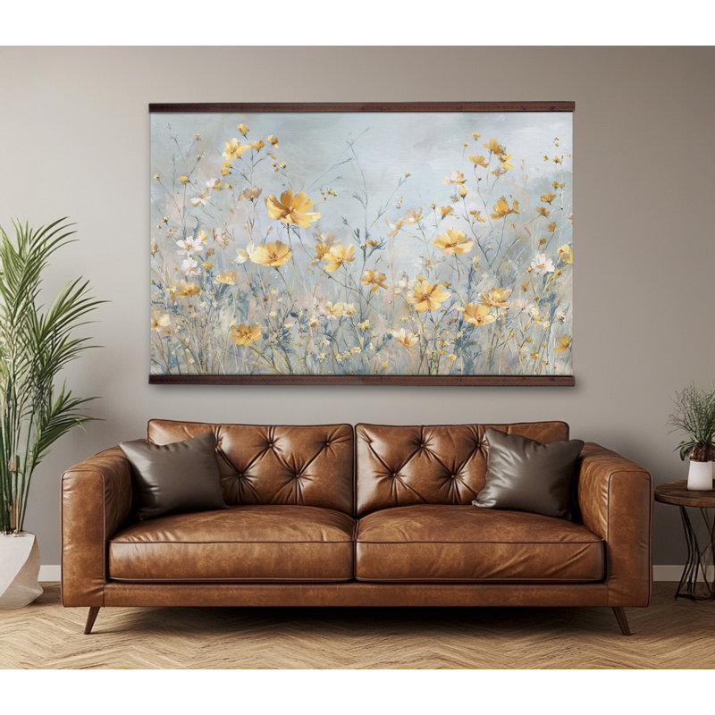 Tapisserie d'art «Yellow Wildflowers Meadow», H 40 po x l 60 po