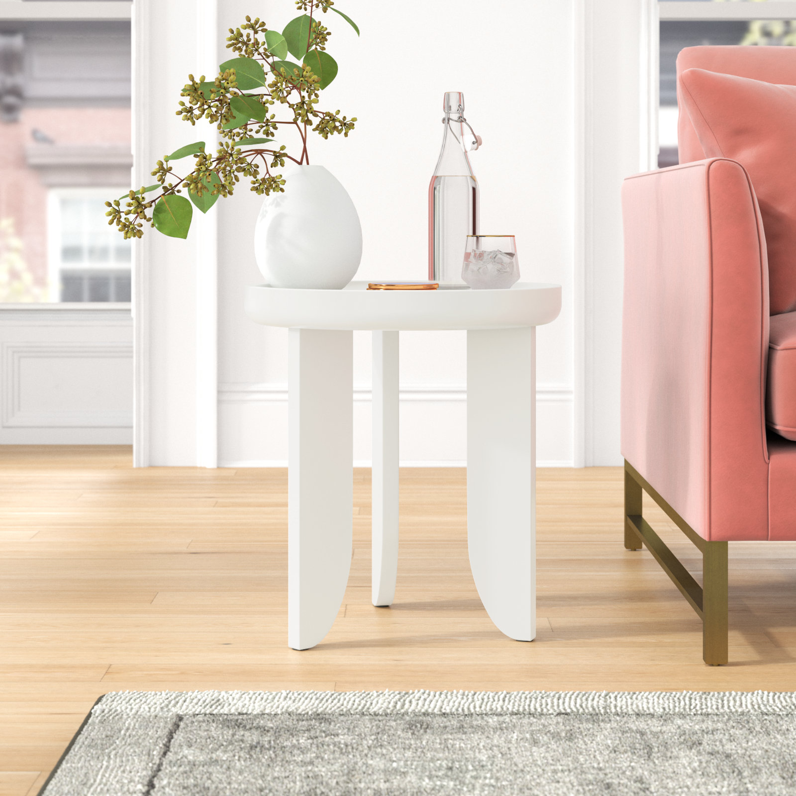 Verena End Table, Ivory