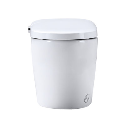 Toilette intelligente en céramique, nuit, chasse automatique, ralentissement silencieux. 19,26 po de hauteur, 23,62 po de hauteur, bidet de toilette, siège chauffant, capteur de pied encastré. Céramique blanche, buse autonettoyante