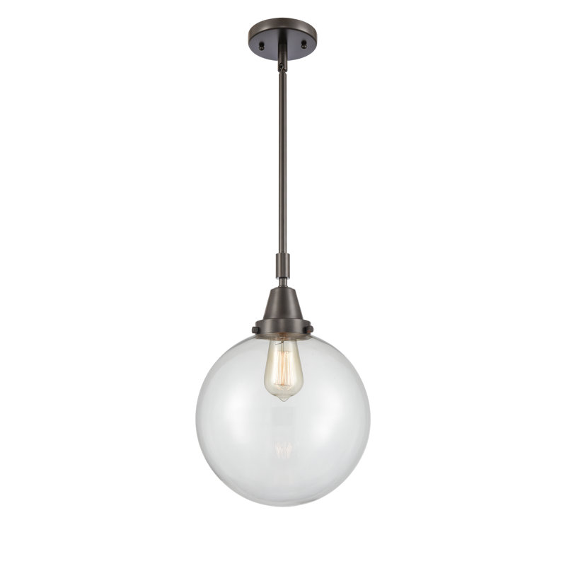 Luminaire suspendu à 1 lumière Lorri, H 47,12 po x l 10 po x P 10 po, Transparent, Bronze huilé
