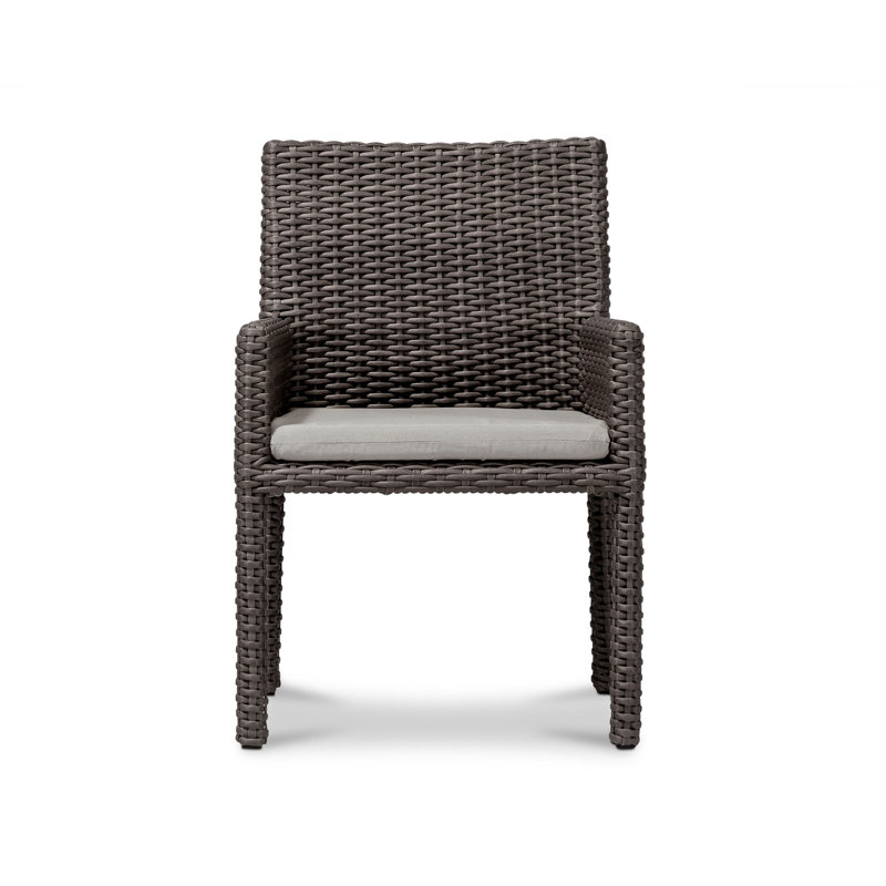 Marfik Outdoor Dining Armchair, Cast Silver Sunbrella®