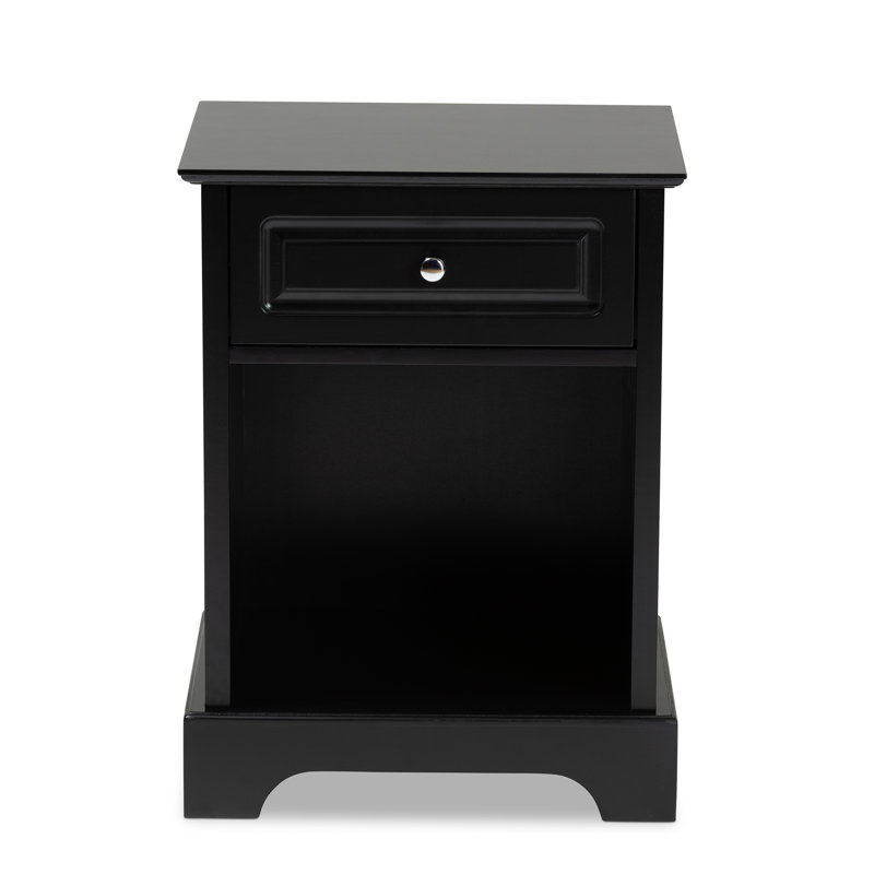 47.5cm W Manufactured Wood Bedside Table, Black