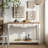 White Solid wood Rectangular  Console Table