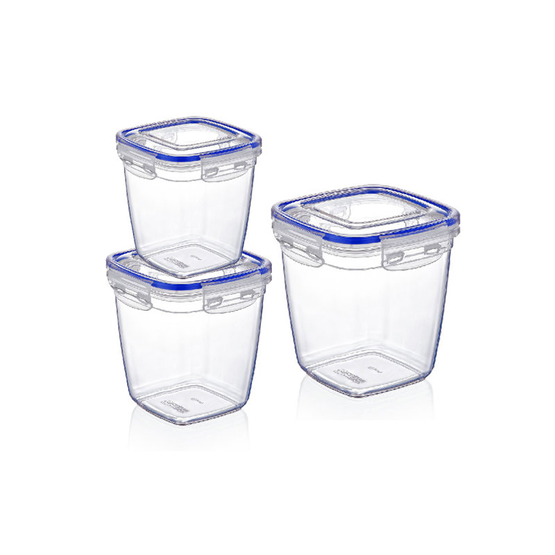 Ensemble de 3 contenants carrés scellés