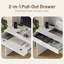 Bureau d'ordinateur moderne de 120 cm de large avec tablette, bureau avec éclairage DEL contrôlé par application et borne de recharge pour bureau à domicile-873747821
