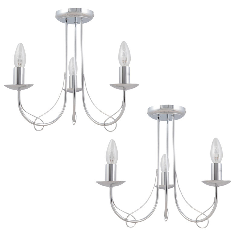 Ozbourn Semi Flush Mount, Polished Chrome