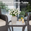 Ensemble de conversation d'extérieur en rotin pour 2 personnes avec table d'appoint, coussins de cou et lombaires Adcox-1155925928