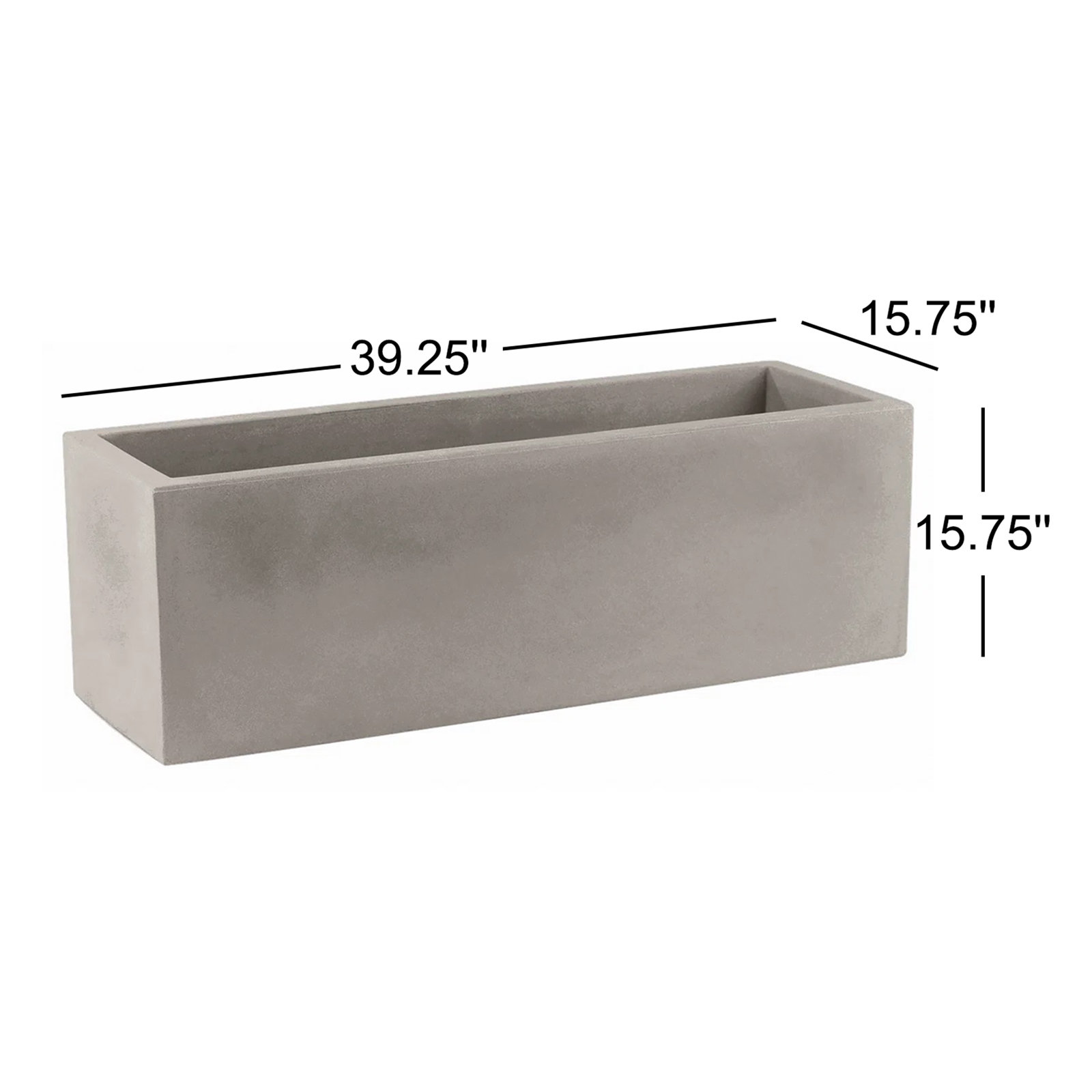 Jardiniere 47" Planter, 15.75" H x 39.25" W x 15.75" D, Taupe