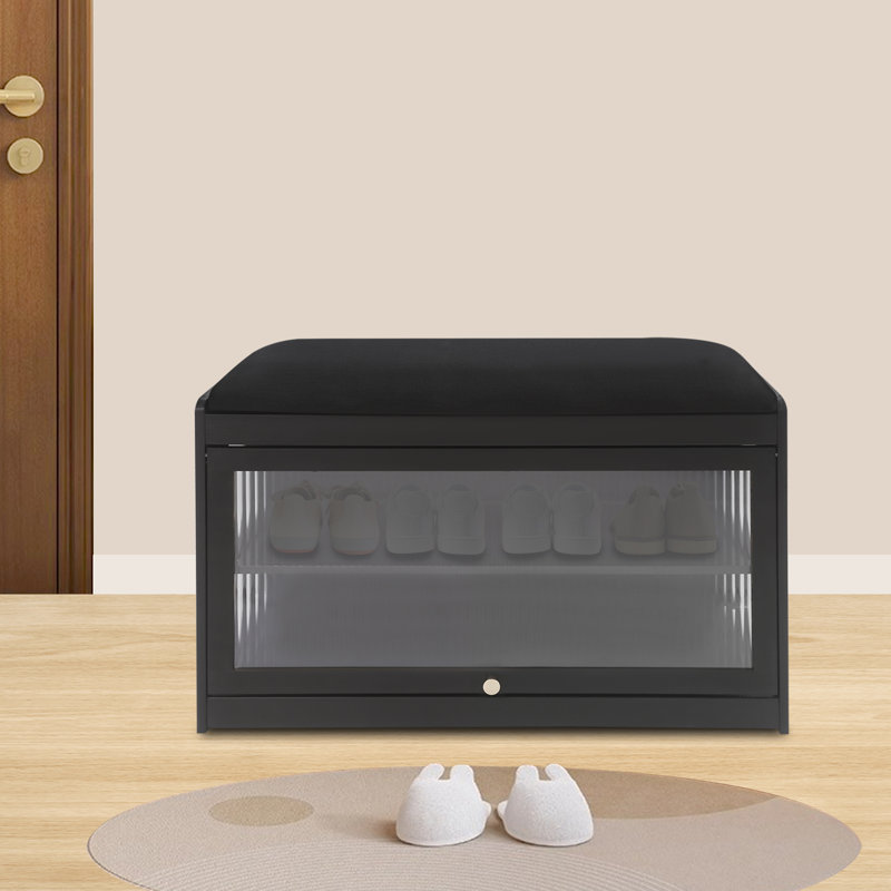 Banc de rangement pour chaussures 6 paires, Noir