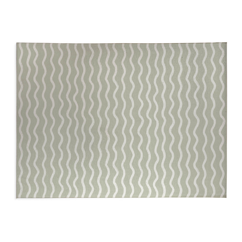 Tapis de bureau léger Wiggle Row, L 7 pi x L 5 pi, Vert clair