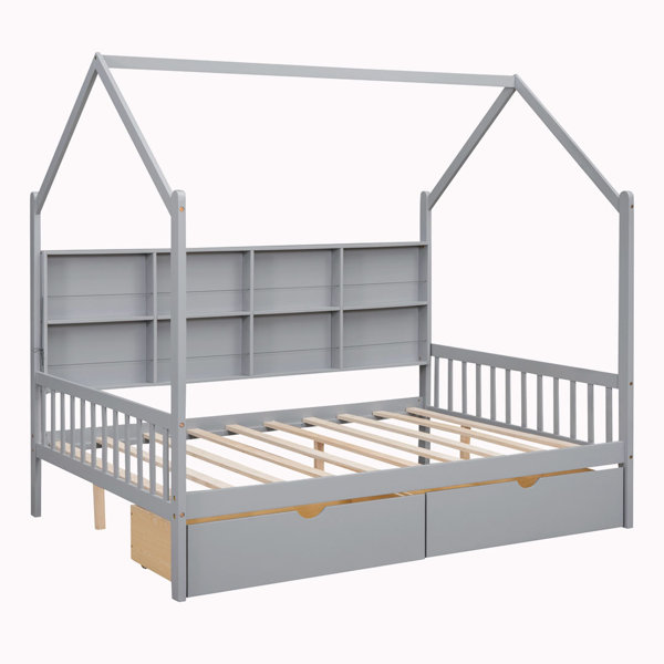 Harper Orchard Reydon Wood Canopy Storage Bed 