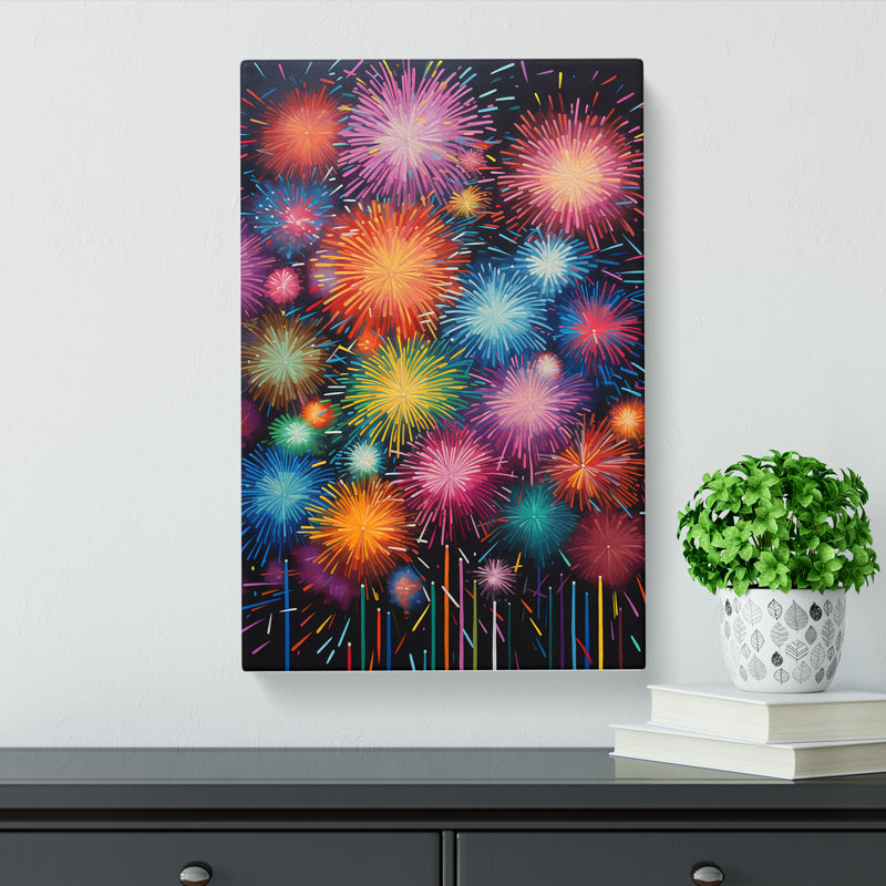 Fireworks Modern No.2 - Wrapped Canvas, 50cm H x 35cm W x 3cm D