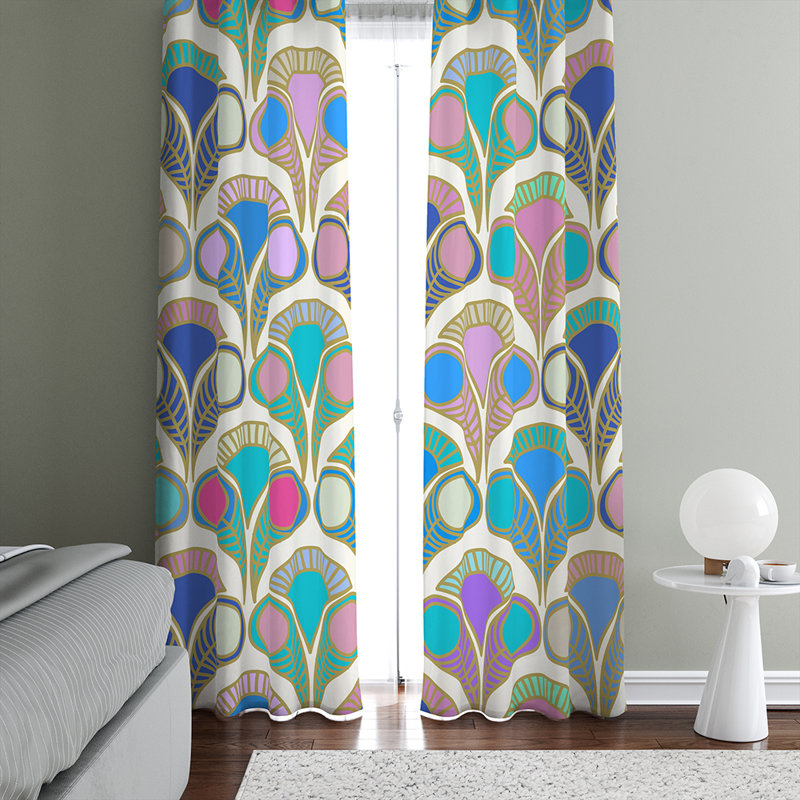 Paire de rideaux semi-transparents Peacock, l 40 po x L 61 po