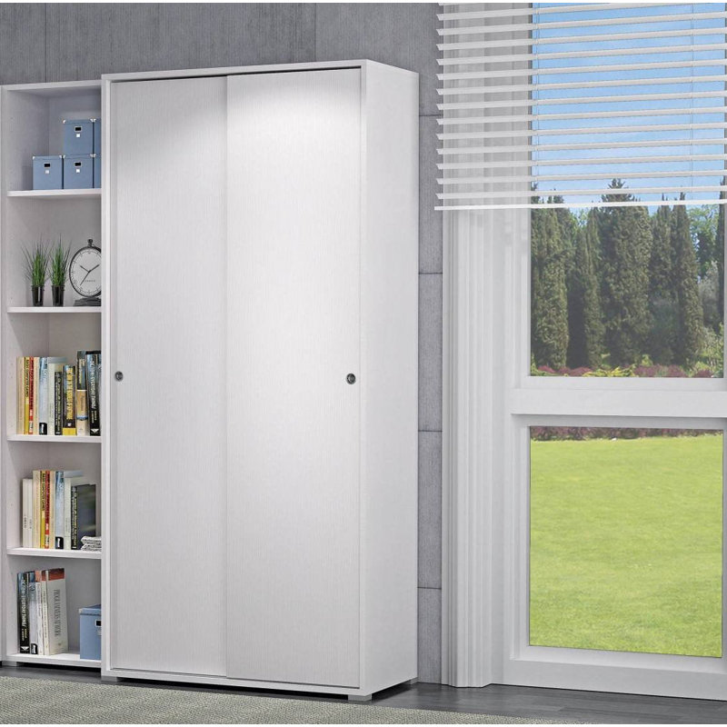 Gurtrude 2 Door Manufactured Wood Wardrobe, White