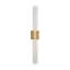 Kelly Wearstler Volver 2-light Large Double Sconce in Bronze with Clear Etched Glass shade-1048505460-1048505458