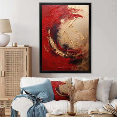 Fusion de l'or rouge - Spirale abstraite, impressions sur toile