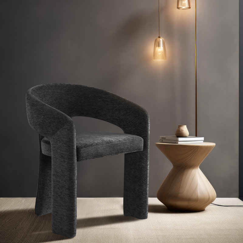 Chaise de salle à manger Hollerman Rendition, Tissu de polyester noir