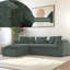 Canapé modulaire en L Luxury Chenille - canapé rembourré 93,7 po avec sièges profonds, rangement caché et coussins assortis-2059542326