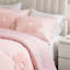 Couette réversible en chenille rose à motifs floraux pour lit double/queen - Chenille, rembourrage, lavable à la machine, revers à pois.