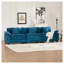 Canapé modulaire en chenille bleu avec dossier rembourré et rembourrage en mousse Wider