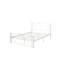 Lit double en métal au look moderne, structure pour la longévité, silencieux et stable, facile à assembler, sans sommier tapissier, pour matelas de 8 pouces ou plus, limite de poids de 600 lb, blanc