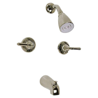 Diverter Tub and Shower Faucet with Modern Lever Handles