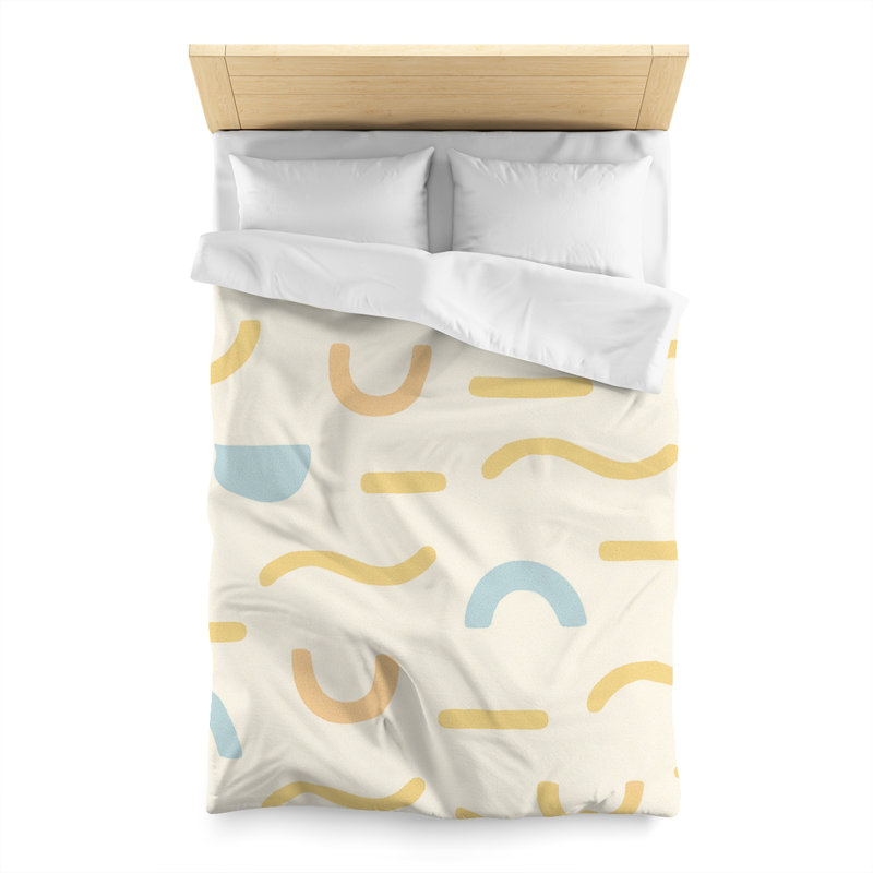 Microfiber Duvet Cover Boho Style, Design 86, Cream, Twin Duvet Cover