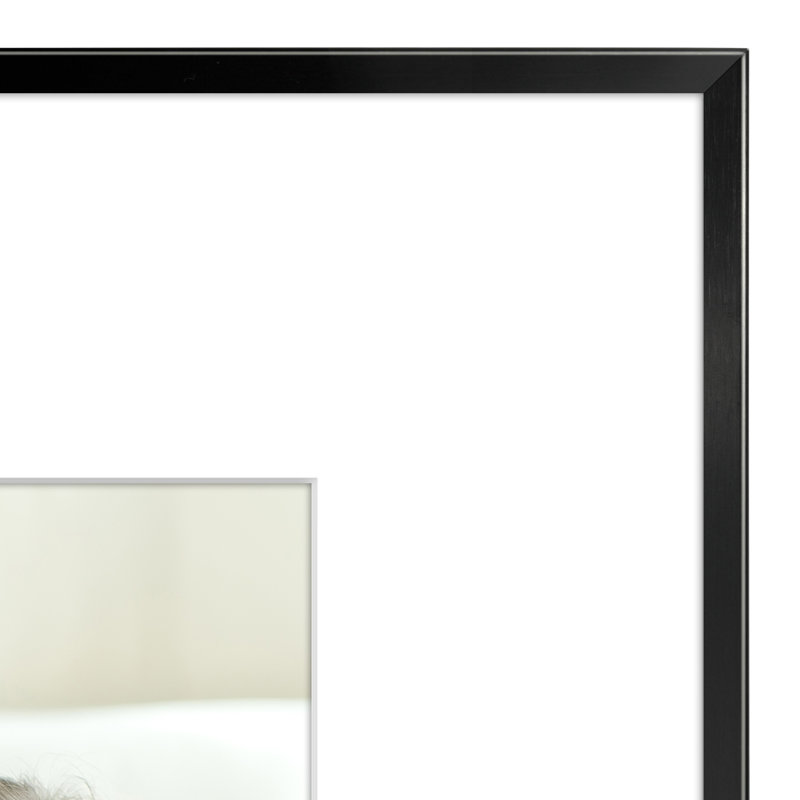 Aluminum Picture Frame With Mat, 16" x 20", Black