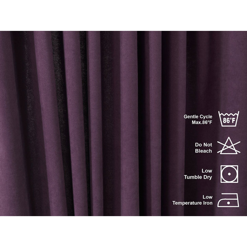 Room Darkening Single Curtain Panel, Purple, 130cm Width x 325cm Drop