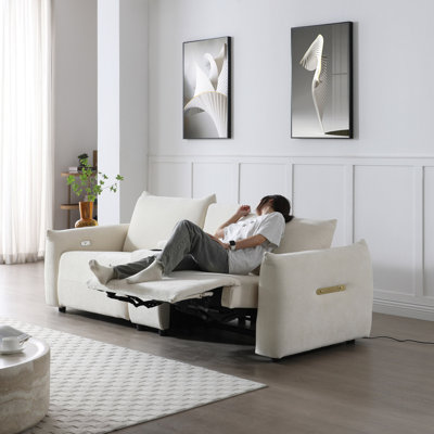 Ensemble de canapé inclinable électrique avec DEL, ensemble de mobilier de salon, ensemble de canapé en cuir avec port USB