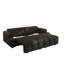 Canapé-lit 90,2 po très grand convertible 3-en-1 à 4 places avec rangement et siège en tissu, noir-30449847