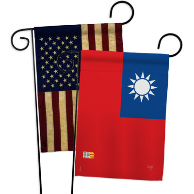 Ensemble de drapeaux décoratifs en polyester 2 faces 19 x 13 po 2 pièces taiwan impressions