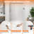 60" W x 32" D x 80" H 3-Piece Glue Up Shower Wall Panel Surround Kit,White Staggered Brick Pattern Textured Acrylic Shower Panels,Quick Install Trimmable Waterproof Shower Backsplash,1/8" (2.8mm) Thick-124245859