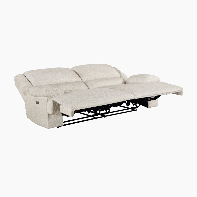 Rosser 93" Transitional Microfiber Power Double Reclining Sofa with USB-A & C Charging, One-Touch Power Control & Wall-Hugger Design