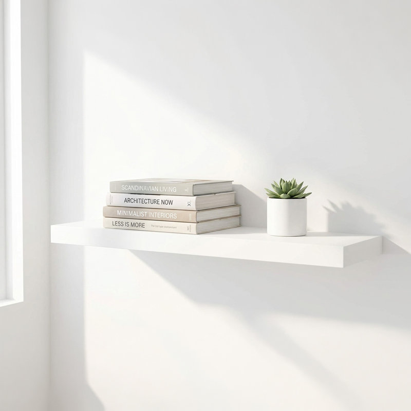 Bovina Floating Shelf, 2" H x 36" W x 9.25" D, White