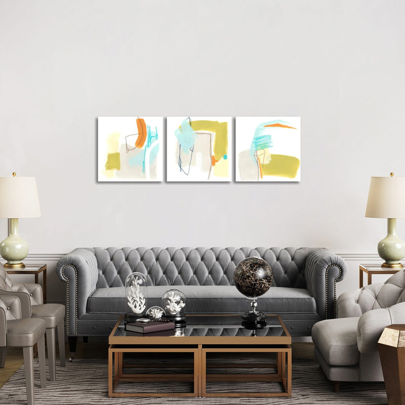 Adagio Triptych - ensemble d'art mural sur toile - Toile tendue (ensemble de 3)