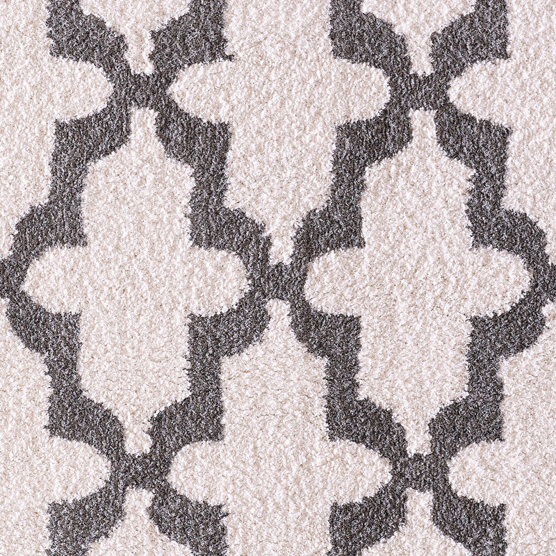 Tapis blanc/argenté Kempf, Rectangle 6 pi 7 po x 9 pi 6 po