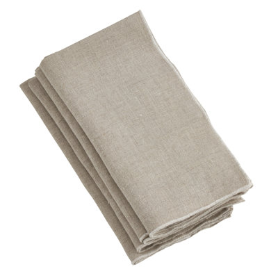 Dartmouth Stitched Border Stonewashed Table 20" Linen Napkin