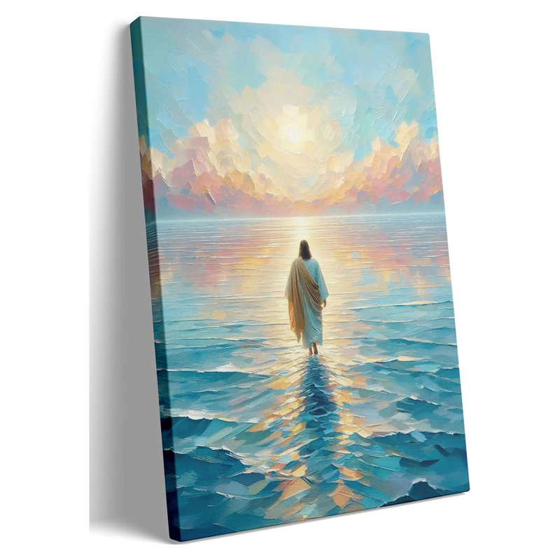 Jésus marchant sur l'eau, art mural sur toile, récits de la Bible chrétienne, images d'art moderne, affiche pour salon