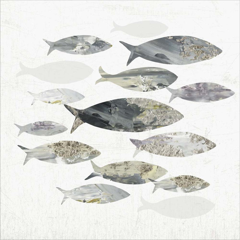 «Gone Fishing I» par Aimee Wilson, art mural sur toile, H 12 po x l 12 po x P 1,5 po