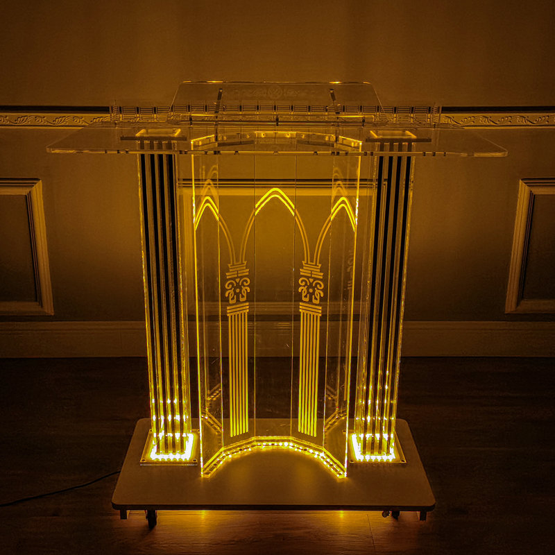 43.92'' Plastic / Acrylic Full Podium with Wheels