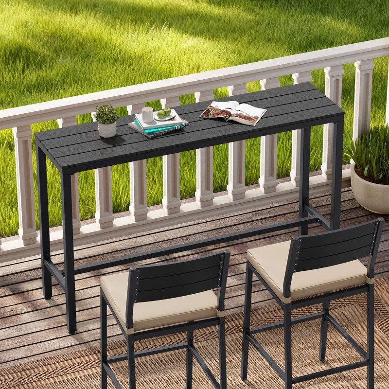 Table de bar Arboleya, 37.09" H x 55.12" L x 15.63" W, Noir