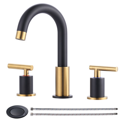 Robinet de salle de bain surdimensionné à 2 poignées avec drain