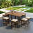 10-Piece Outdoor Dining Table Sets Included 2 Foldable Tables And Eight Stools With Cushions