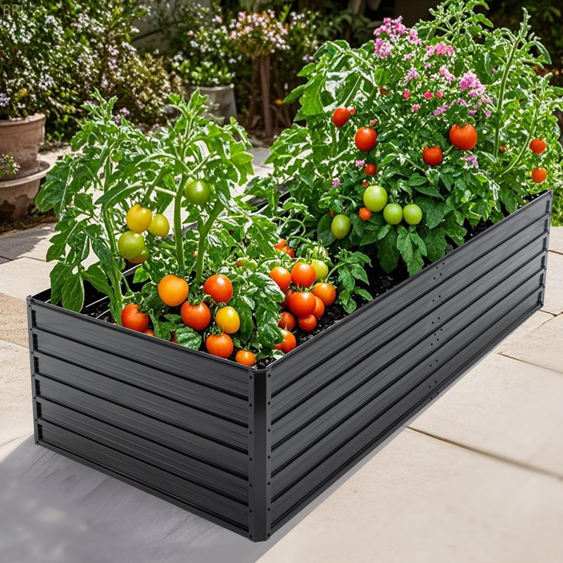 Metal Raised Garden Bed Outdoor Reinforced Galvanized Rustproof Planter Boxes For Vegetables, Raised Beds For Growing Flowers Herbs Succulents